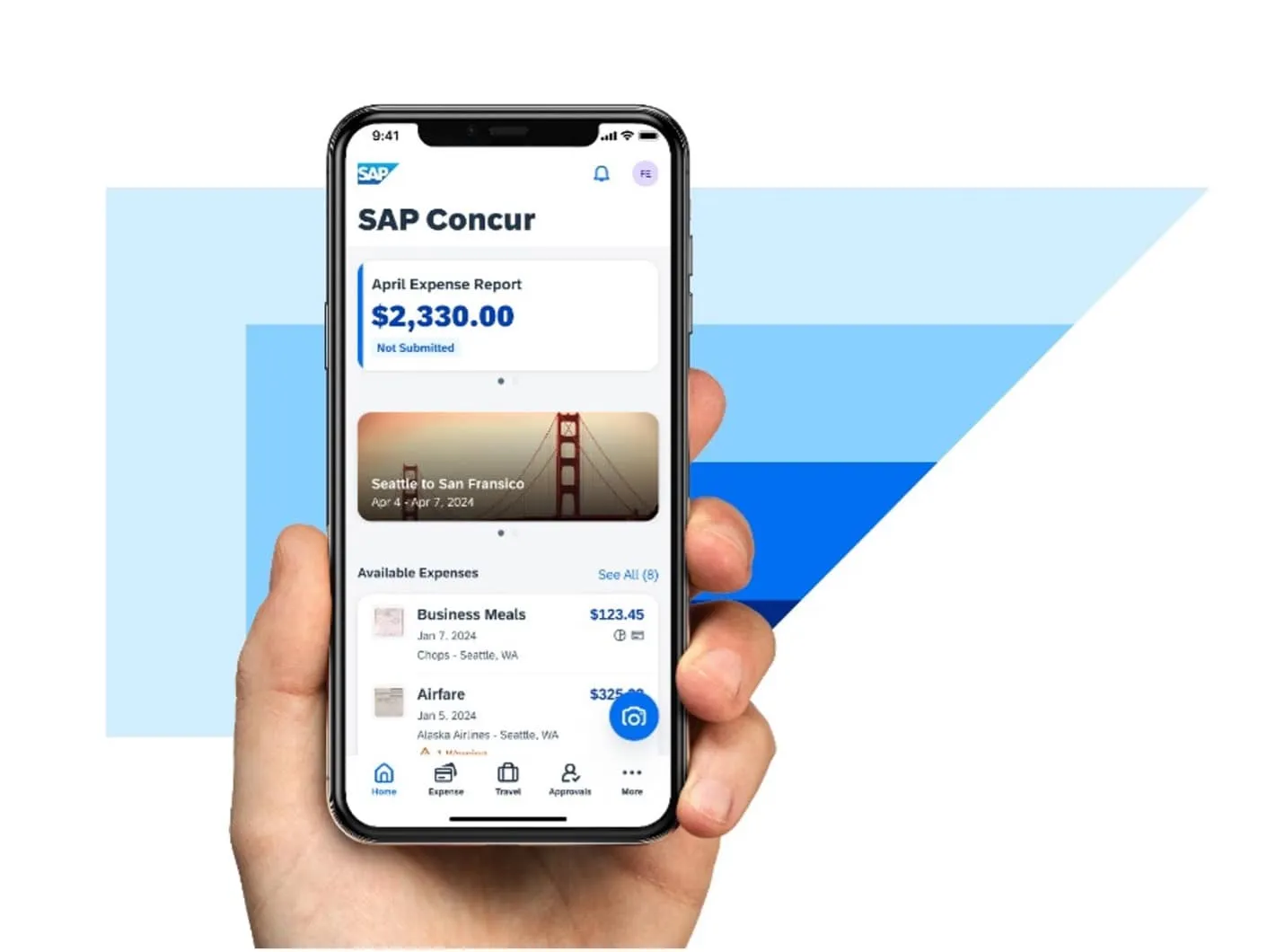 SAP Concur mobile dashboard
