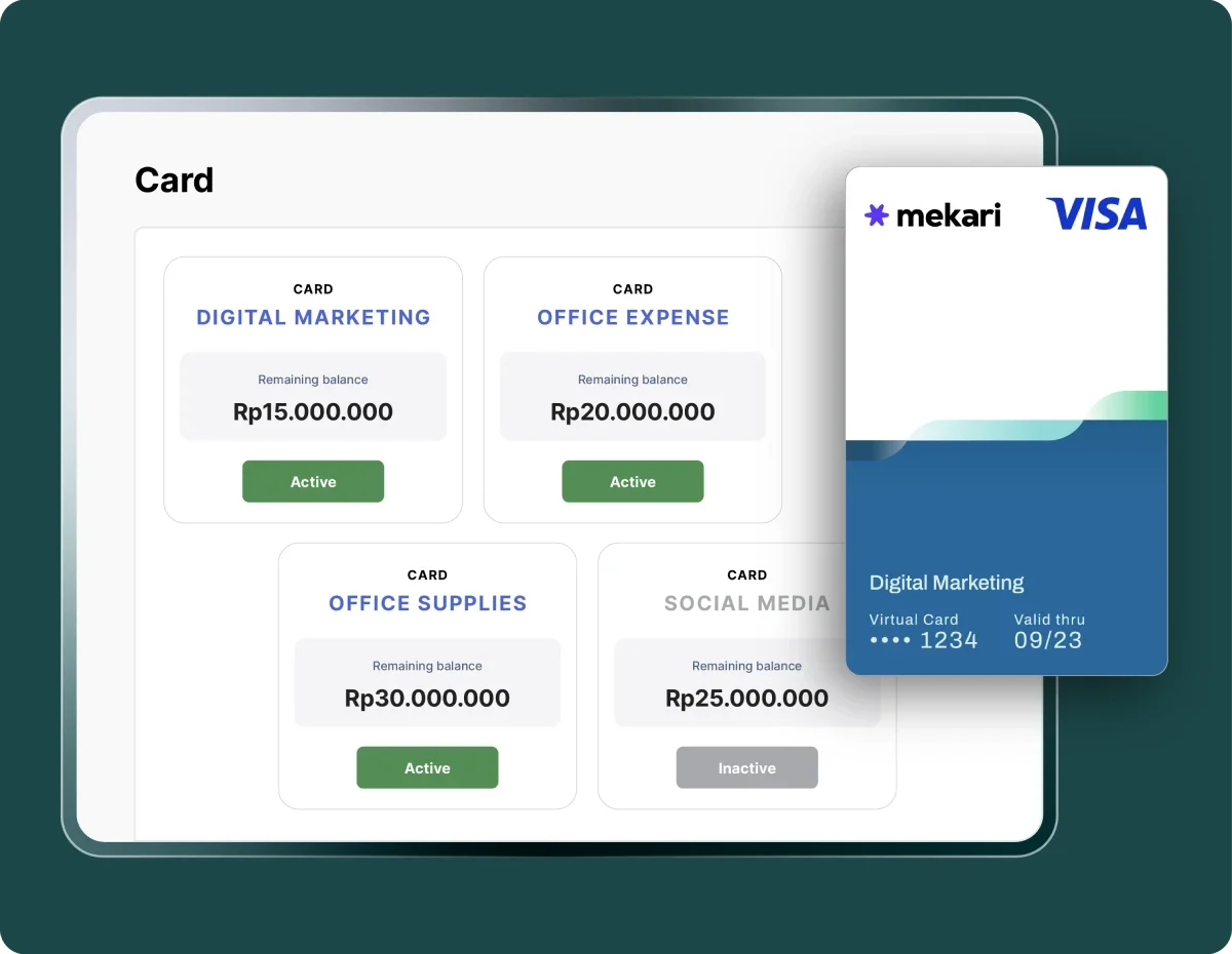 setting spending limit on mekari expense virtual card