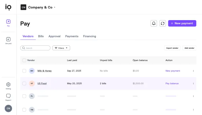 melio account payable