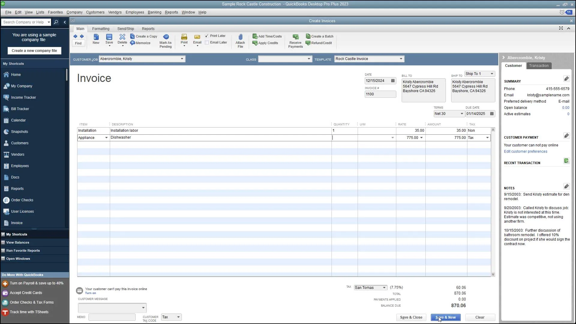 QuickBooks - invoice automation software