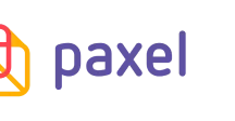 Logo 'paxel' menampilkan teks ungu dan ikon paket oranye-merah di kiri, ditempatkan di latar putih untuk mengidentifikasi merek.