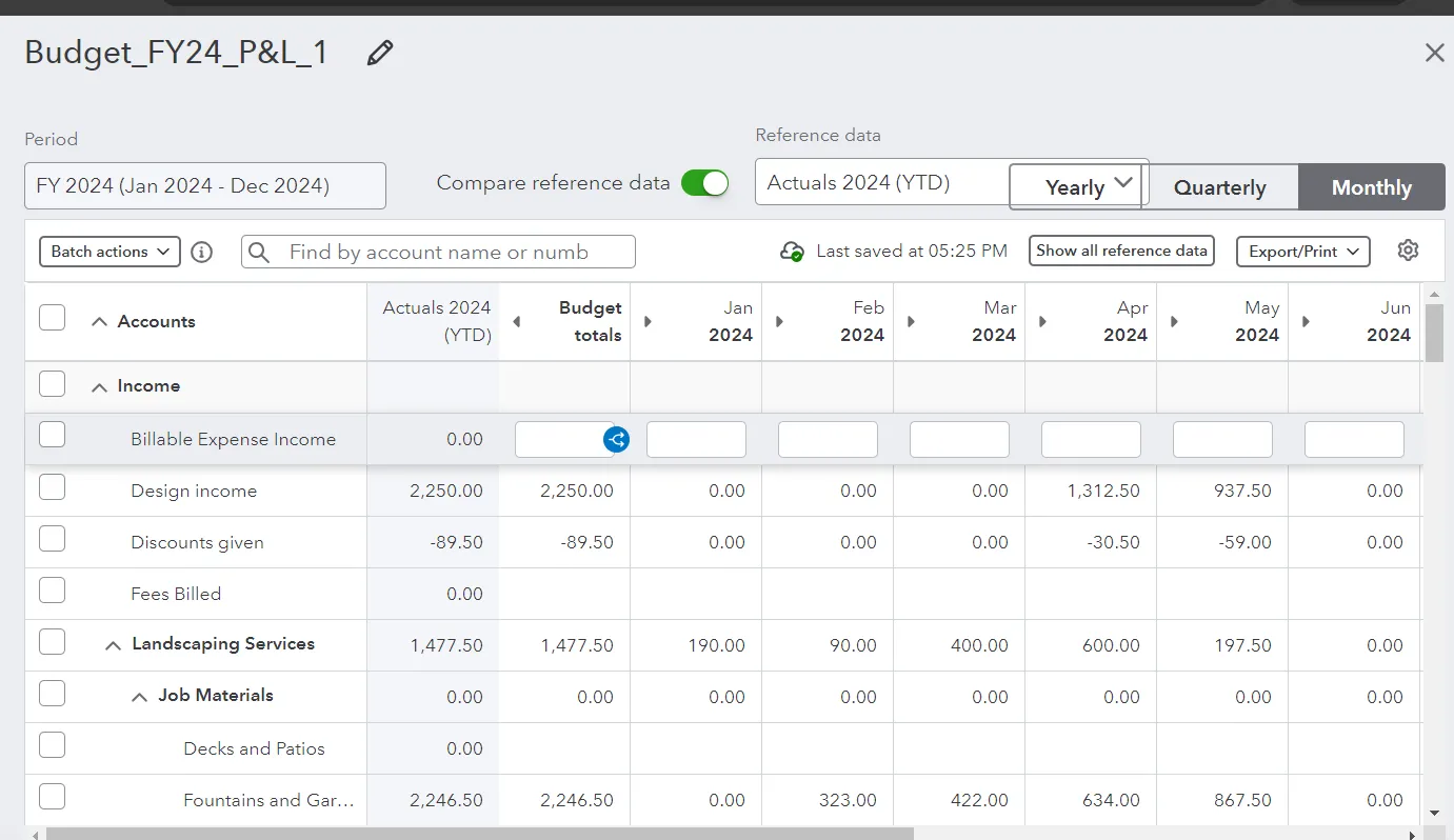 QuickBooks Online- Enterprise Budgeting Software