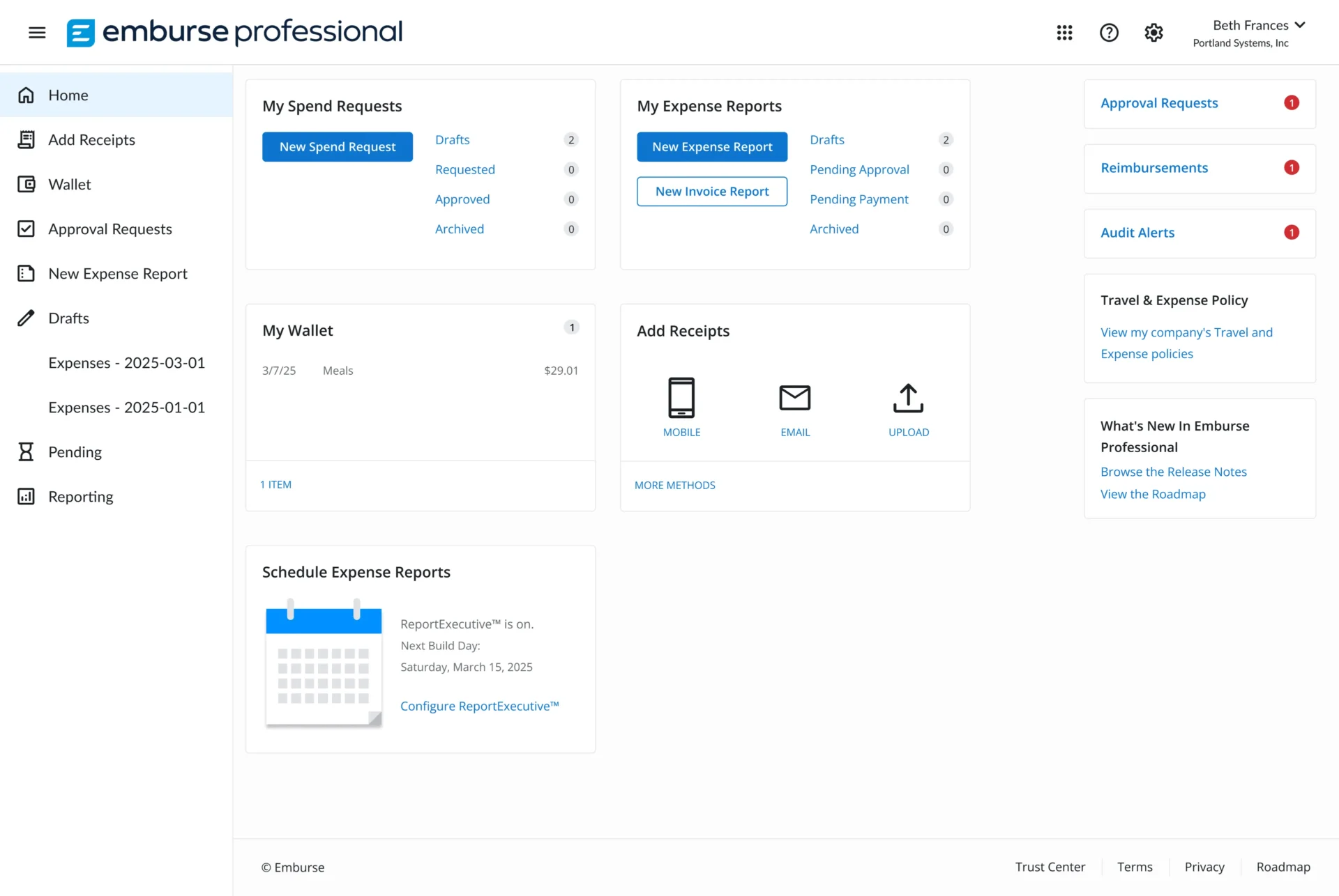 Emburse Expense Dashboard