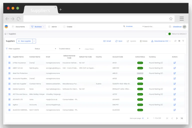 Zahara Invoice Software
