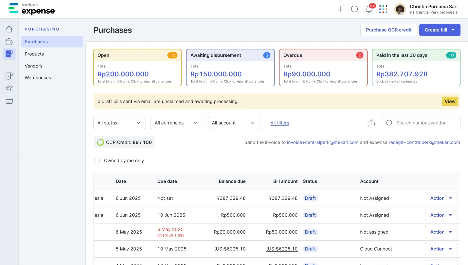 mekari expense procurement tail spend management software