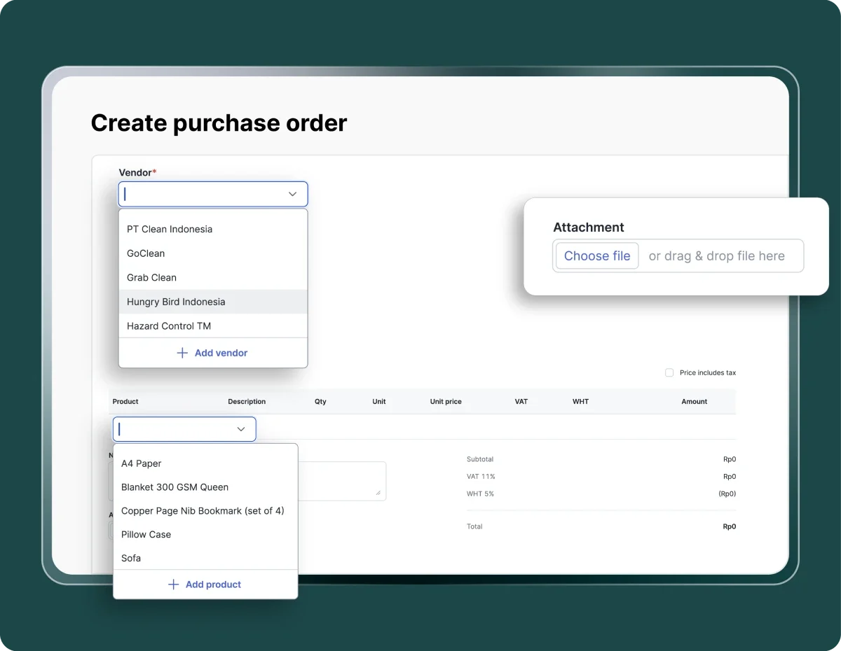 mekari expense purchase order procurement