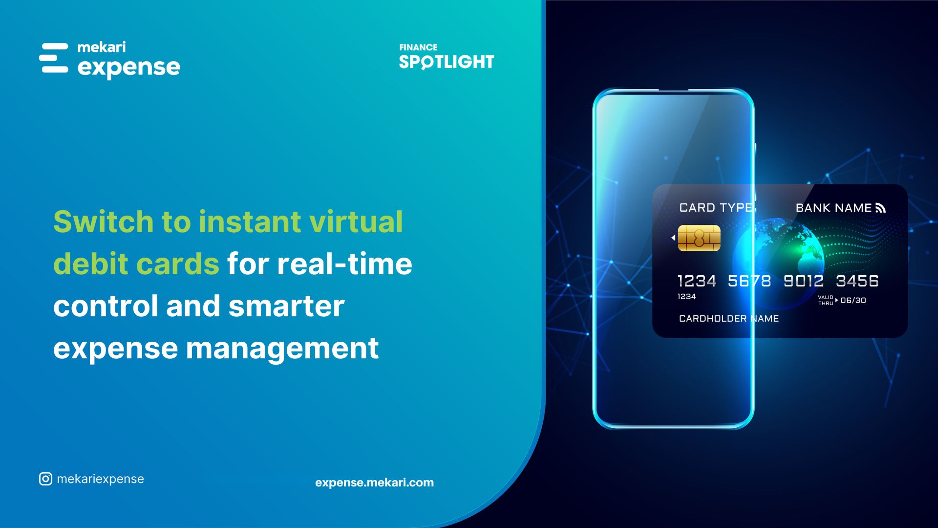Instant virtual debit card