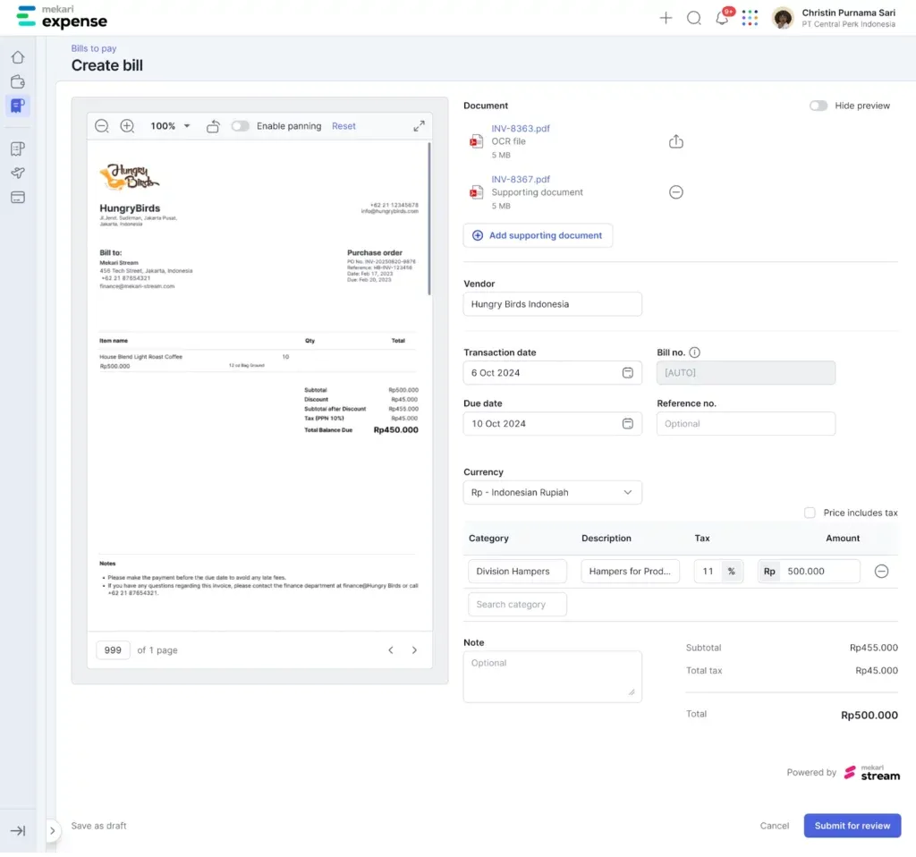 Mekari Expense Logistics OCR Software