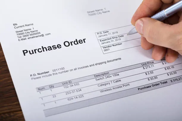 filling a purchase order form